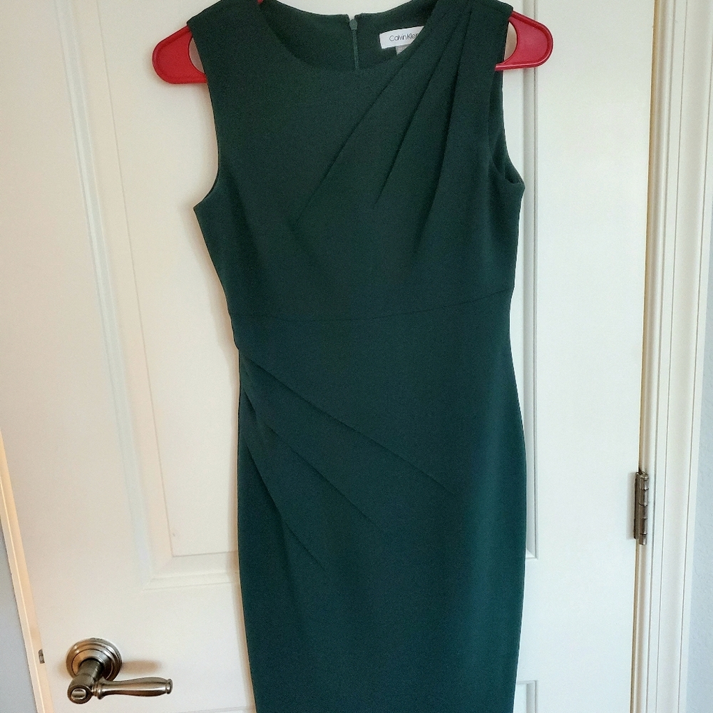 Calvin Klein Dark Green Sheath Dress